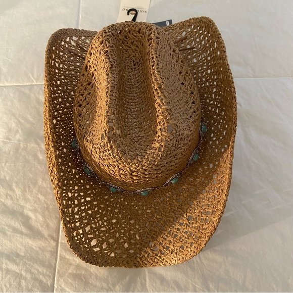 Cowboy Hat with Turquoise Colored  Accents - Picture 13 of 15